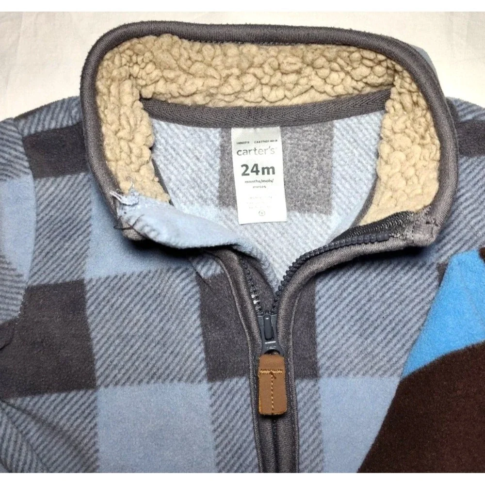 Carter's Fleece Baby Boy 24 Mos Longall Outfit Lot Romper My‎ Mom Rocks Blue